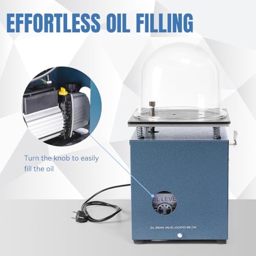 lakimi Vacuum Investing Casting Machine 2L   Vacuum Machine with 3 CFM Pump & Bell Jar for Jewelry Casting Molds Processing CM01 110V LK CM01