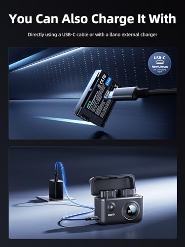 llano 2 Pack EN EL15C USB C Batteries and 18W Fast Charger for Nikon Z8 ZR  ZF  Z5II  Z6III  D850  Z7II  Z7  Z6II  Z6  D7500  D500  D7200  D810A  D810  2400mAh High Capacity  Smart Digital Display