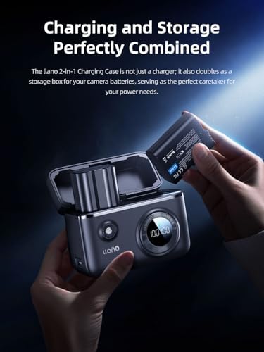 llano 2 Pack EN EL15C USB C Batteries and 18W Fast Charger for Nikon Z8 ZR  ZF  Z5II  Z6III  D850  Z7II  Z7  Z6II  Z6  D7500  D500  D7200  D810A  D810  2400mAh High Capacity  Smart Digital Display