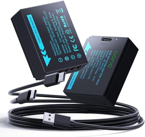 llano 2 Pack USB C NP W126S Battery  Fully decoded for Fujifilm XM5 X100VI X100V XS10 XT30II XT30 XT20 XE4 A5 Cameras  1140mAh Capacity  Fast Rechargeable