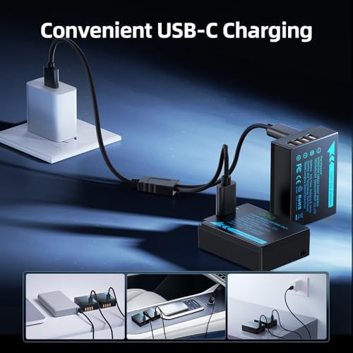 llano 2 Pack USB C NP W126S Battery  Fully decoded for Fujifilm XM5 X100VI X100V XS10 XT30II XT30 XT20 XE4 A5 Cameras  1140mAh Capacity  Fast Rechargeable