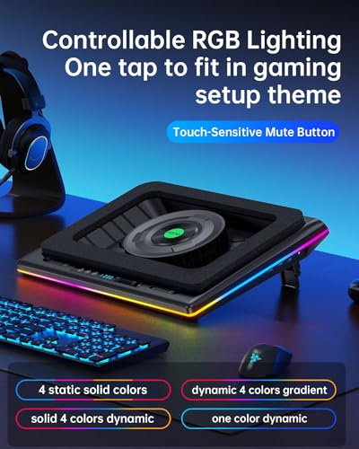 llano V12 RGB Laptop Cooling Pad  Gaming Laptop Cooler with 5 5 Inch Powerful Turbofan  Fast Cooling Laptop 15 6 21in  Adjustable Speed  Touch Control  LCD Screen  Black  RGB