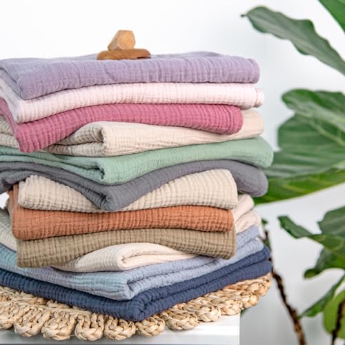 lulumoon Muslin Swaddle Blanket Baby Cotton Swaddling Blanket Soft Baby Receiving Blankets Neutral 3Pack Pink Purple