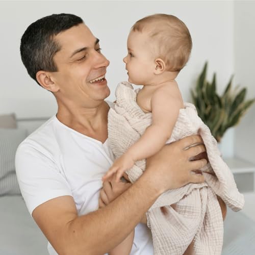 lulumoon Muslin Swaddle Blanket Baby   Cotton Swaddling Blanket Soft Baby Receiving Blankets Neutral 3Pack Navy