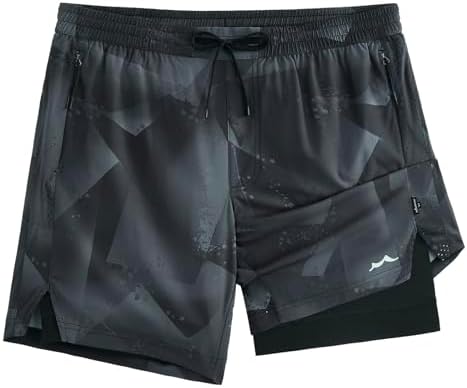 maamgic Mens Athletic Running Shorts with Liner Ultra Lightweight Workout Shorts 5/ 7