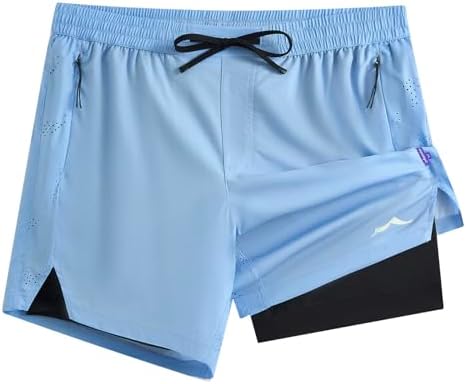 maamgic Mens Athletic Running Shorts with Liner Ultra Lightweight Workout Shorts 5/ 7