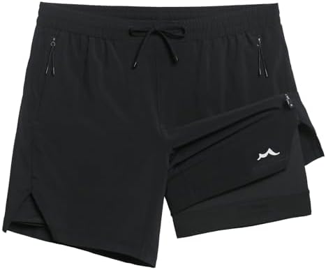 maamgic Mens Athletic Running Shorts with Liner Ultra Lightweight Workout Shorts 5/ 7