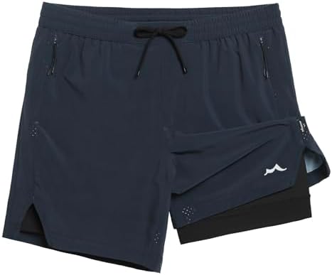 maamgic Mens Athletic Running Shorts with Liner Ultra Lightweight Workout Shorts 5/ 7