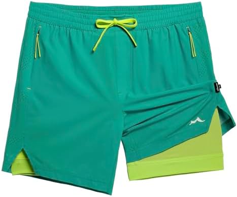 maamgic Mens Athletic Running Shorts with Liner Ultra Lightweight Workout Shorts 5/ 7