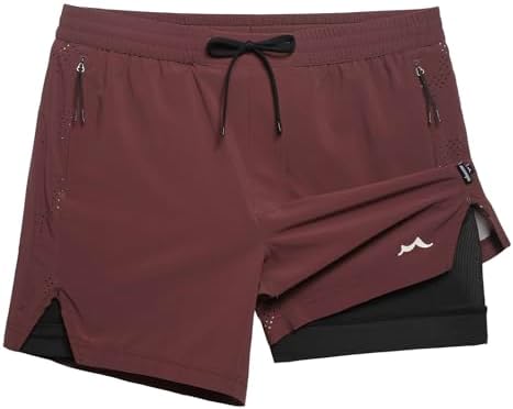 maamgic Mens Athletic Running Shorts with Liner Ultra Lightweight Workout Shorts 5/ 7