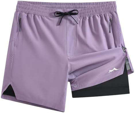 maamgic Mens Athletic Running Shorts with Liner Ultra Lightweight Workout Shorts 5/ 7