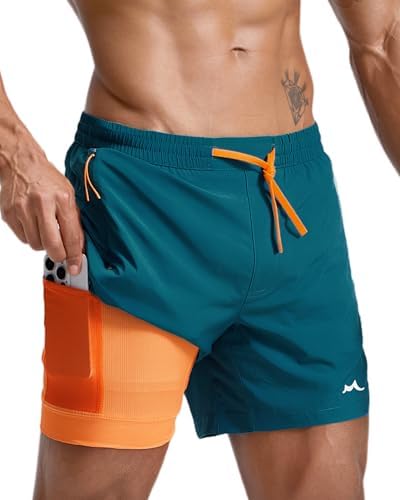 maamgic Mens Athletic Running Shorts with Liner Ultra Lightweight Workout Shorts 5/ 7