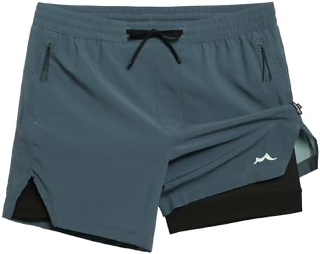 maamgic Mens Athletic Running Shorts with Liner Ultra Lightweight Workout Shorts 5/ 7