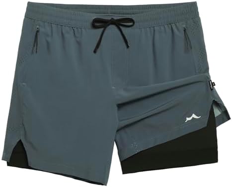 maamgic Mens Athletic Running Shorts with Liner Ultra Lightweight Workout Shorts 5/ 7