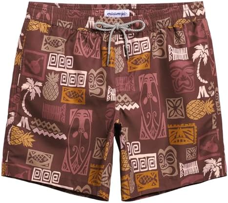 TALLA L  - maamgic Mens Swim Trunks Quick Dry Swim Shorts with Mesh Lining Funny Swimwear Bathing Suits 7inch