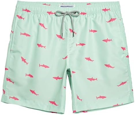 TALLA L  - maamgic Mens Swim Trunks Quick Dry Swim Shorts with Mesh Lining Funny Swimwear Bathing Suits 7inch