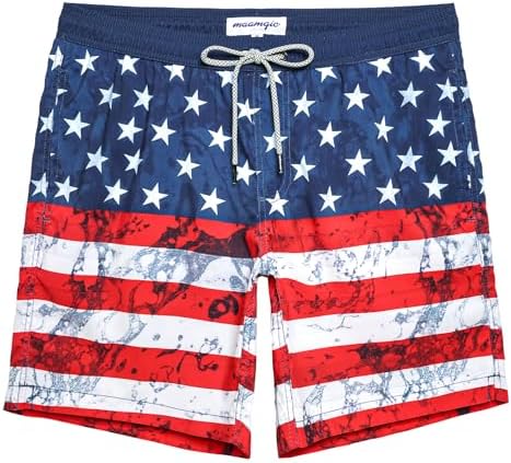 TALLA L  - maamgic Mens Swim Trunks Quick Dry Swim Shorts with Mesh Lining Funny Swimwear Bathing Suits 7inch