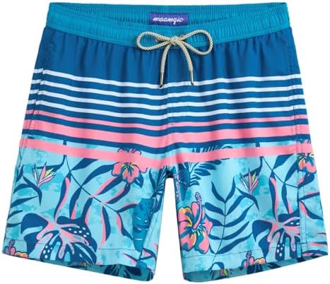 TALLA L  - maamgic Mens Swim Trunks Quick Dry Swim Shorts with Mesh Lining Funny Swimwear Bathing Suits 7inch
