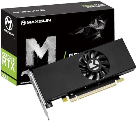 maxsun GeForce RTX 3050 6GB Graphics Cards GDDR6 Video Graphics Card GPU for Gaming PC Mini Small Form Factor SSF Slim Low Profile Design PCI Express 4 0  HDMI 2 1  DisplayPort 1 4a