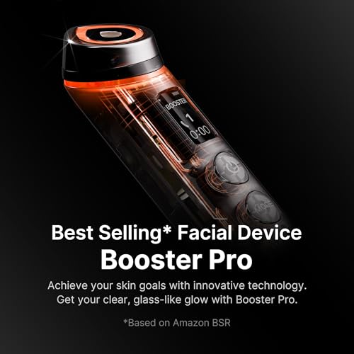 medicube Booster Pro   6 in 1 Real Glass Glow Beauty Massager   for Clear  Radiant  Firmer Looking Skin   Korean Skin Care   Black