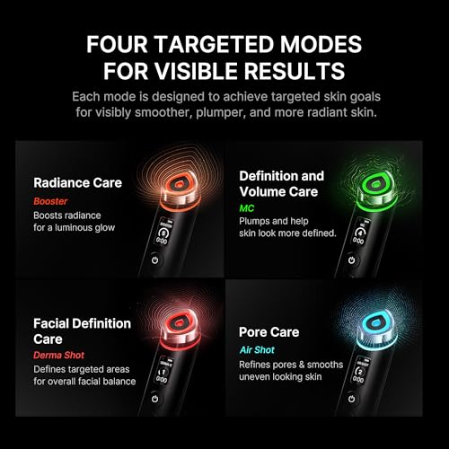 medicube Booster Pro   6 in 1 Real Glass Glow Beauty Massager   for Clear  Radiant  Firmer Looking Skin   Korean Skin Care   Black