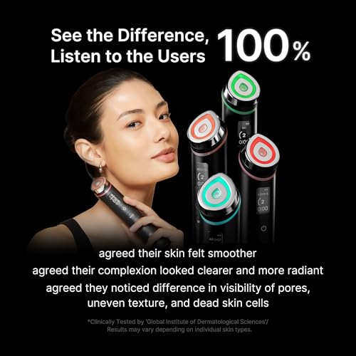 medicube Booster Pro   6 in 1 Real Glass Glow Beauty Massager   for Clear  Radiant  Firmer Looking Skin   Korean Skin Care   Black