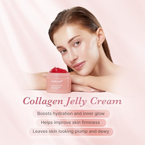 medicube Collagen Jelly Cream  Niacinamide & Freeze Dried Hydrolyzed Collagen   Boosts skins barrier hydration and gives 24h Glow & Lifted Look   Korean skincare  1 69 Fl Oz  Pack of 1