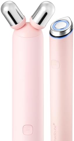 medicube Mini Booster Pro Plus Face Roller Device Set   2 in 1 Massage & Skincare Device   Jawline Care & Depuffing   Face & Body Massager with 3 Vibration Modes   Korean Facial Device  Pink