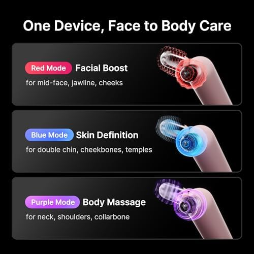 medicube Mini Booster Pro Plus Face Roller Device Set   2 in 1 Massage & Skincare Device   Jawline Care & Depuffing   Face & Body Massager with 3 Vibration Modes   Korean Facial Device  Pink