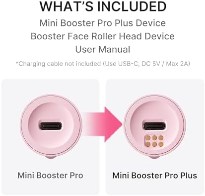 medicube Mini Booster Pro Plus Face Roller Device Set   2 in 1 Massage & Skincare Device   Jawline Care & Depuffing   Face & Body Massager with 3 Vibration Modes   Korean Facial Device  Pink