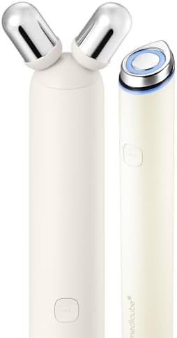 medicube Mini Booster Pro Plus Face Roller Device Set   2 in 1 Massage & Skincare Device   Jawline Care & Depuffing   Face & Body Massager with 3 Vibration Modes   Korean Facial Device  Pink