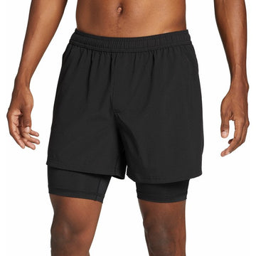 men s  2 in 1 agility shorts pure black elastic waist athletic fit srt531