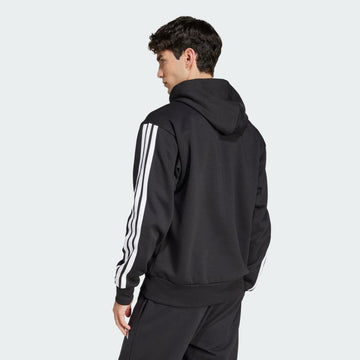 men s  essentials 3 stripes fleece hoodie