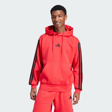 men s  essentials 3 stripes fleece hoodie