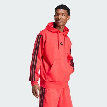 men s  essentials 3 stripes fleece hoodie
