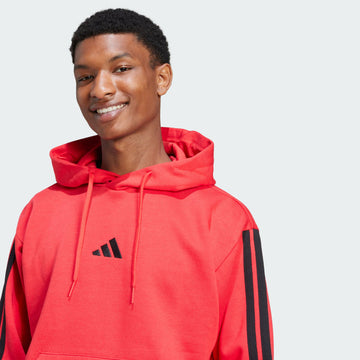 men s  essentials 3 stripes fleece hoodie