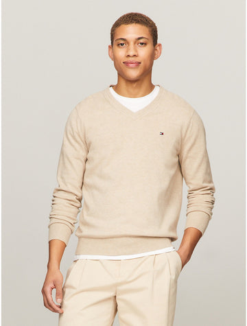 men s flag logo v neck sweater