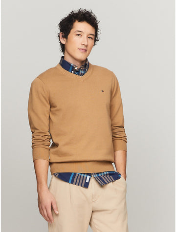 men s flag logo v neck sweater