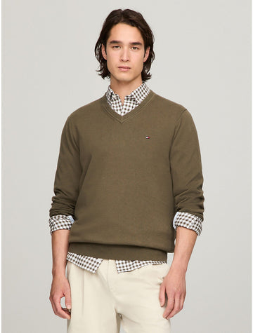 men s flag logo v neck sweater