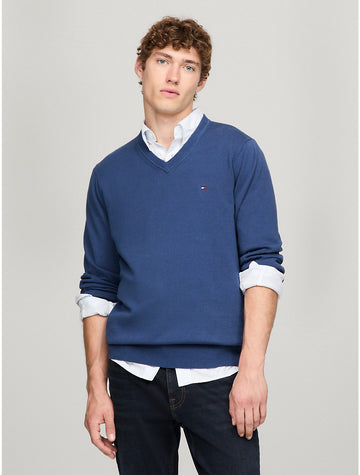 men s flag logo v neck sweater