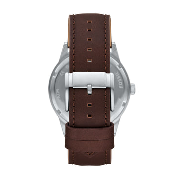 men s flynn multifunction brown leather watch
