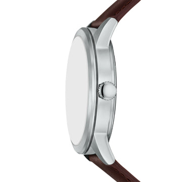 men s flynn multifunction brown leather watch