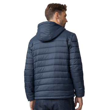 men s tri color hooded puffer jacket