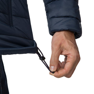 men s tri color hooded puffer jacket