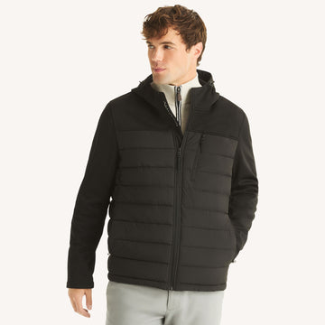 mens mixed media jacket