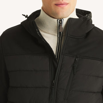 mens mixed media jacket