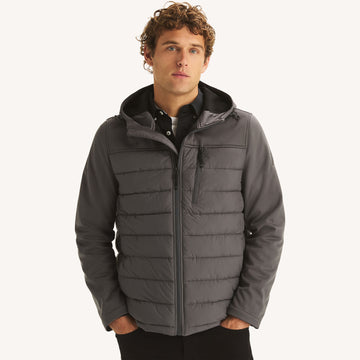 mens mixed media jacket