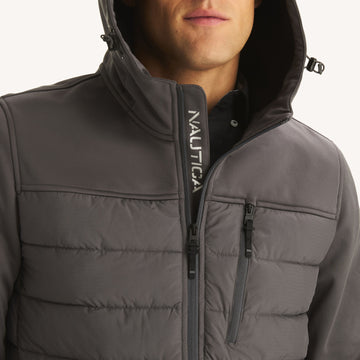 mens mixed media jacket