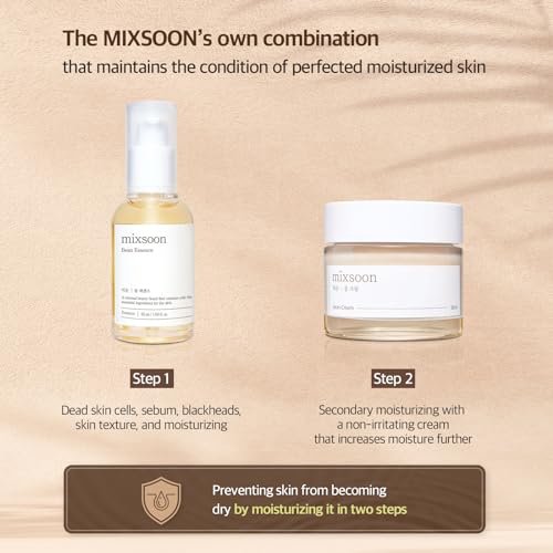 mixsoon Bean Glass Skin Duo Facial Moisturizer Fermented Bean Skincare Routine Bean Essence 50ml   Bean Cream 50ml 3 38 Fl  Oz / 100ml Korean Glass Skin Care