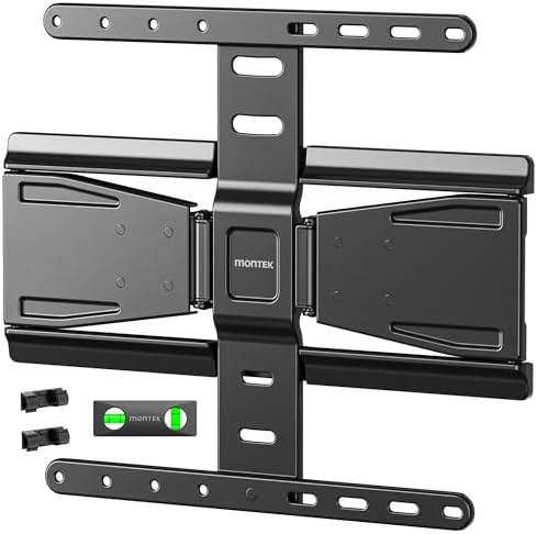monTEK 0 77 Ultra Slim TV Wall Mount for 37 75 Inch TVs  Thin Low Profile Full Motion TV Wall Mount with Articulating Dual Arms  4X Weight Tested  Max VESA 400x400mm  Fits 16/18 Studs